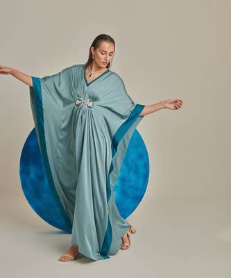 Sea green kaftan set 3