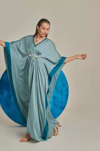 Sea green kaftan set