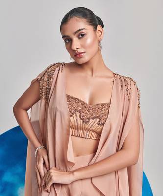 Beige kalidar sharara set 1