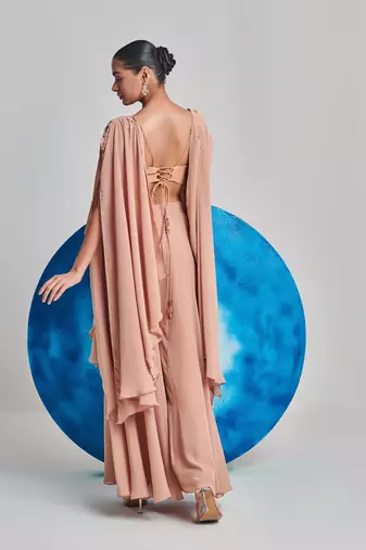 Beige kalidar sharara set