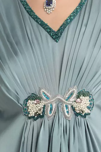 Sea green kaftan set