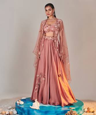 Salmon Pink Lehenga Set 1