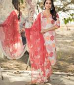 Women Shifli Cotton Straight Kurta With Pant And Dupatta Suit Set