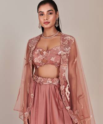 Salmon Pink Lehenga Set 3