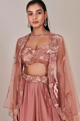 Salmon Pink Lehenga Set
