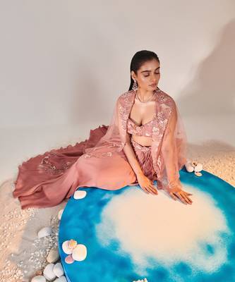 Salmon Pink Lehenga Set 4