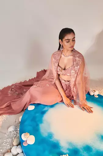 Salmon Pink Lehenga Set
