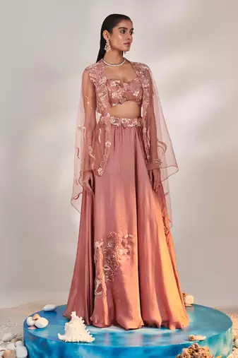 Salmon Pink Lehenga Set