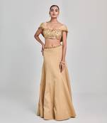 Golden blouse kalidar skirt set