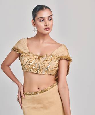 Golden blouse kalidar skirt set 2