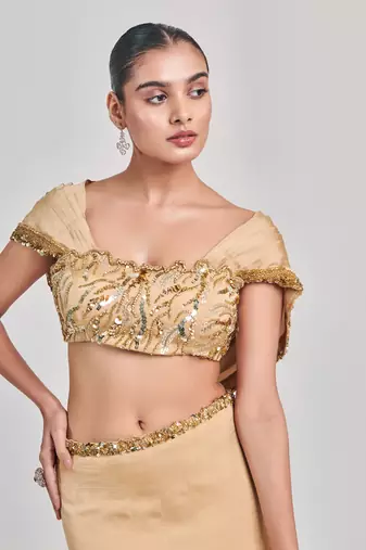Golden blouse kalidar skirt set