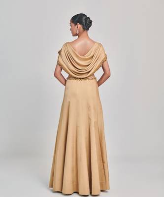 Golden blouse kalidar skirt set 4