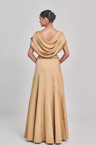 Golden blouse kalidar skirt set