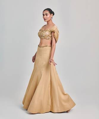 Golden blouse kalidar skirt set 5