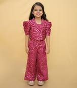 Bollywood tadka wine stylish jacket and pant with bustier set for girls