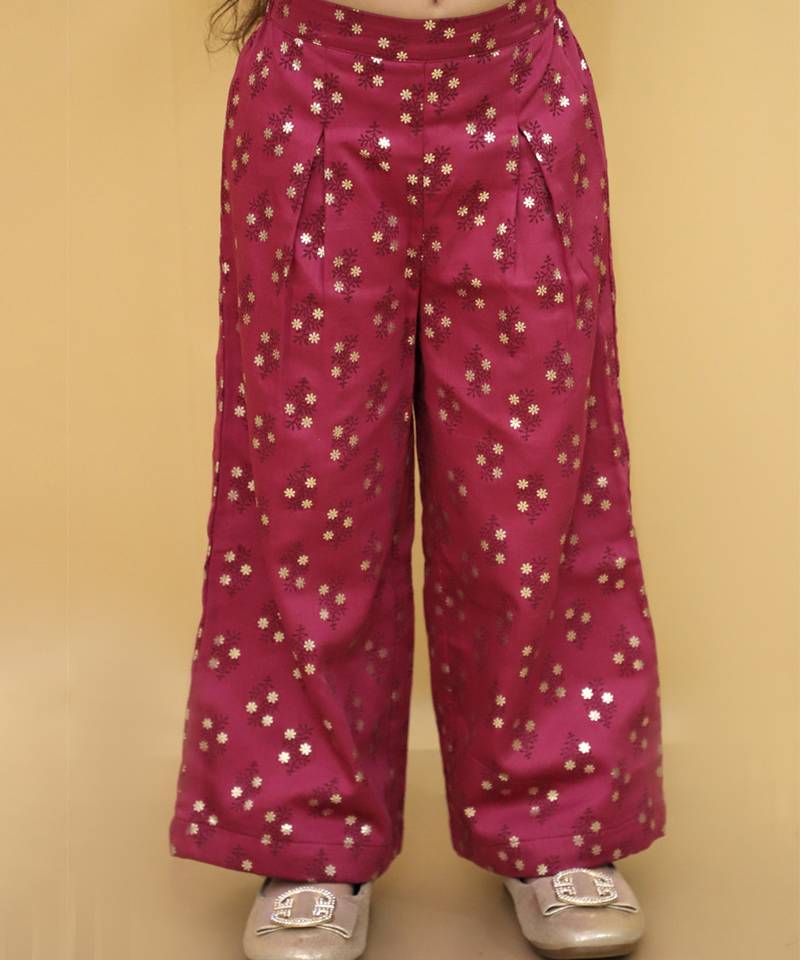 Bollywood tadka wine stylish jacket and pant with bustier set for girls