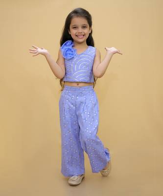 Bollywood tadka blue stylish top and pant set for girls 1
