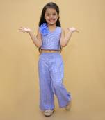 Bollywood tadka blue stylish top and pant set for girls