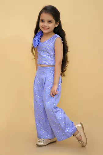 Bollywood tadka blue stylish top and pant set for girls