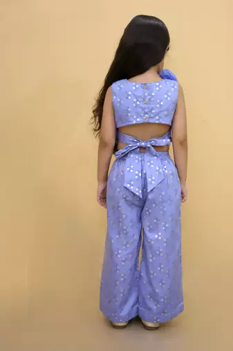 Bollywood tadka blue stylish top and pant set for girls