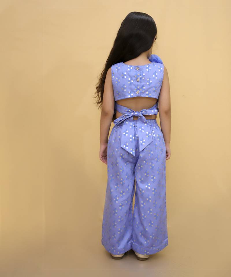 Bollywood tadka blue stylish top and pant set for girls