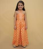 Mehfil orange stylish jumpsuit for girls
