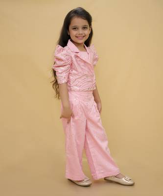 Bollywood  Pink stylish jacket and pant with bustier set for girls 2