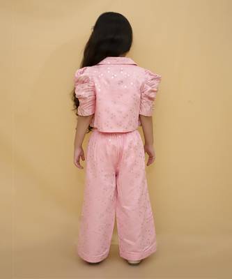 Bollywood  Pink stylish jacket and pant with bustier set for girls 3