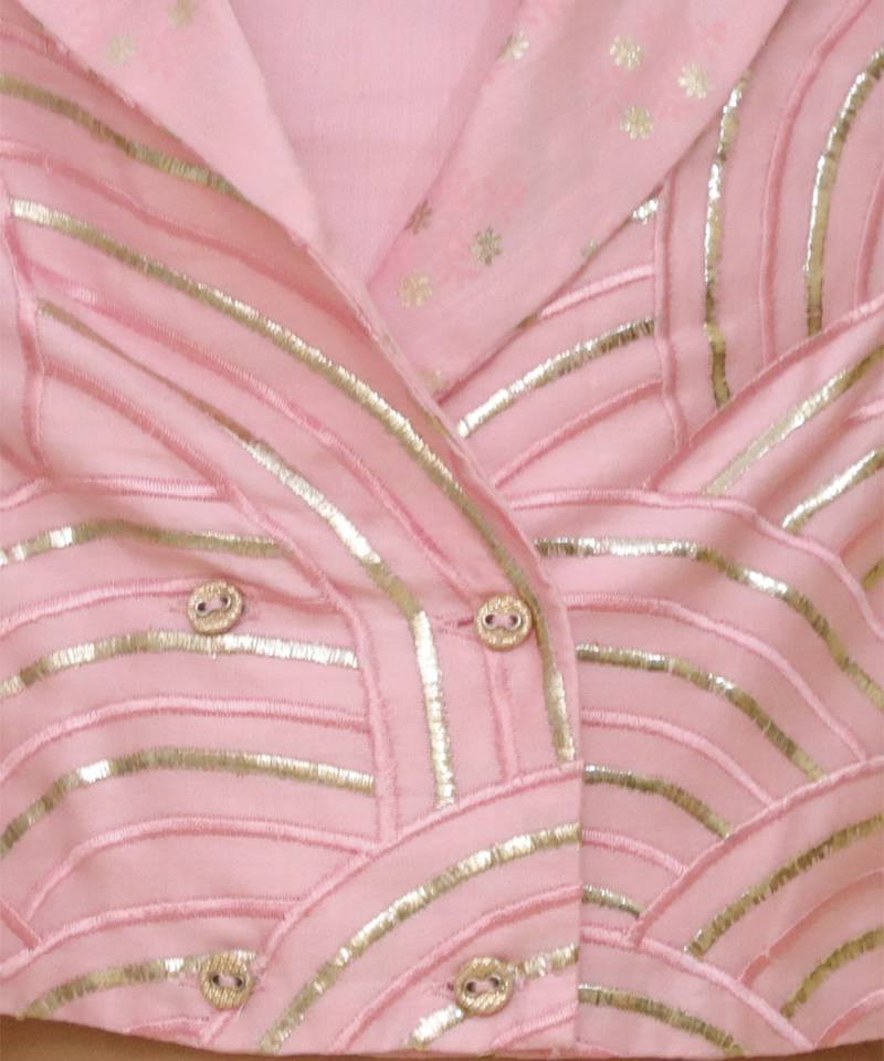 Bollywood  Pink stylish jacket and pant with bustier set for girls