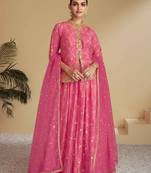 Pink chinon salwar kameez & dupatta suit set