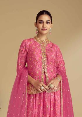 Pink chinon salwar kameez & dupatta suit set 3