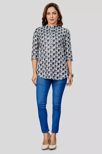  rayon printed short kurti