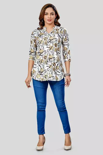  rayon printed short kurti