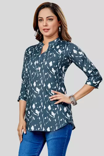  rayon printed short kurti