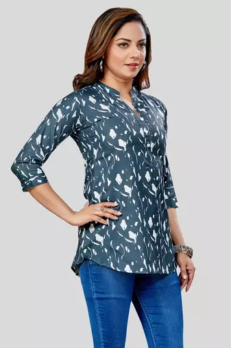  rayon printed short kurti