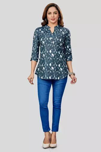  rayon printed short kurti