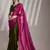 Pink solid fancy satin rangoli saree