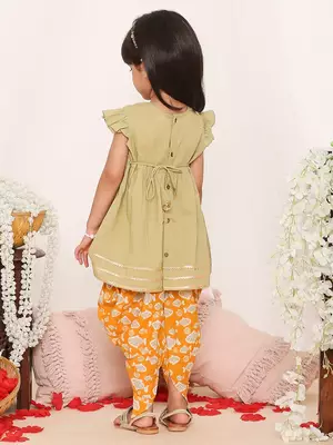 ekam girls embroidered peplum with dhoti 3