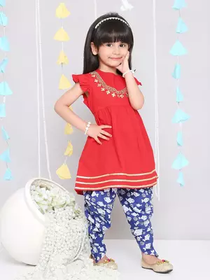 ekam girls embroidered peplum with dhoti 3