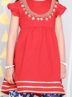 ekam girls embroidered peplum with dhoti 4