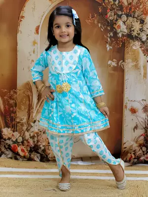 floral printed kurti dhoti set 1