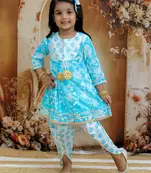 floral printed kurti dhoti set