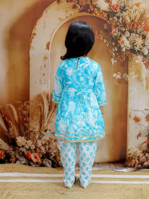 floral printed kurti dhoti set 2