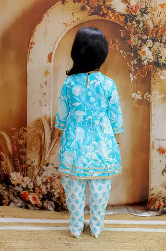 floral printed kurti dhoti set