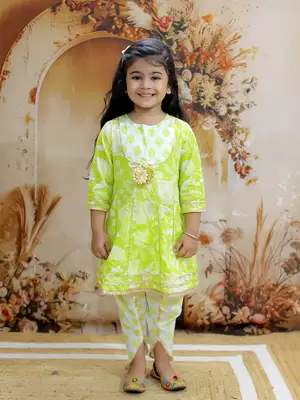 floral printed kurti dhoti set 1