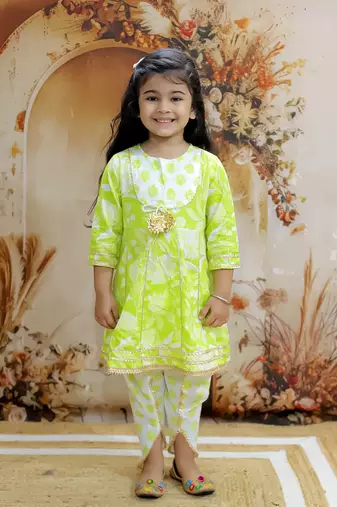 floral printed kurti dhoti set