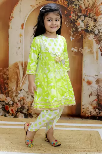 floral printed kurti dhoti set