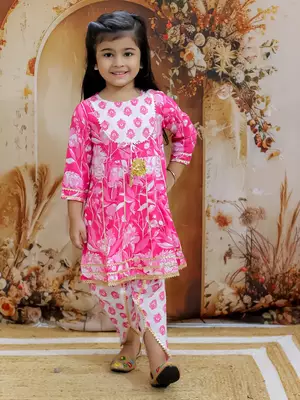 floral printed kurti dhoti set 1