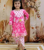 floral printed kurti dhoti set