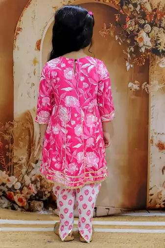 floral printed kurti dhoti set